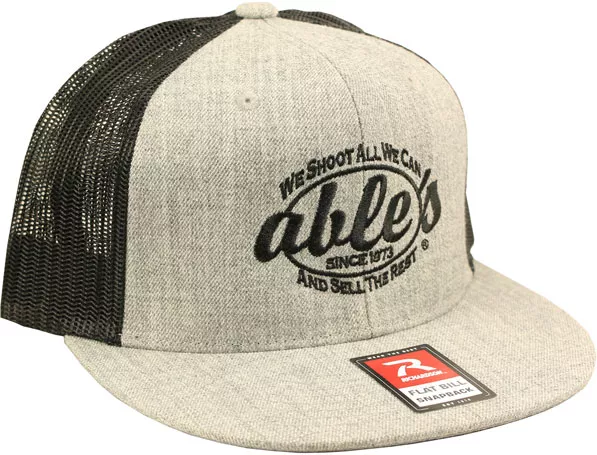 Able's Flat Bill Mesh Cap Heather Grey, Black, Hat (AC035)