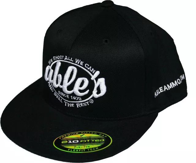 Able's Flex Fit Cap w/Flat Bill Black (7 1/4 - 7 5/8), Large