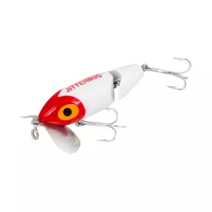 Arbogast Jitterbug 620 Jointed Topwater White Red Head
