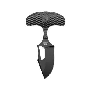 ASP PDK Push Fixed Blade Knife 2.25" Drop Point AUS-8 Black PVD Blade Polymer Handle Black