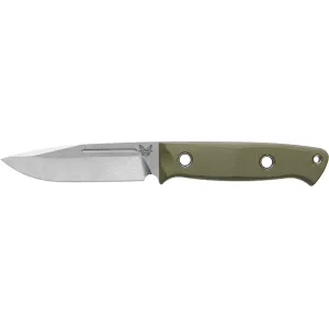 Benchmade Bushcrafter Fixed Blade Knife 4.38" Drop Point CPM S30V Stonewashed Blade G-10 Handle Green