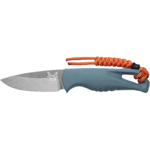 Benchmade Intersect Fixed Blade Knife 2.68" Drop Point CPM MagnaCut Stonewashed Blade Santoprene Handle Blue