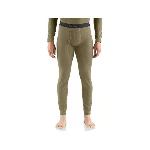 Carhartt Men's Force Midweight Base Layer Pants Burnt Olive Heather Medium