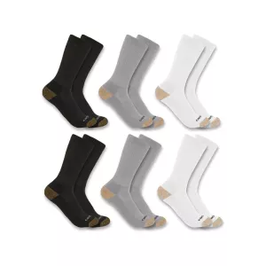 Carhartt Men's Midweight Crew Socks Assorted Large 6 Pk