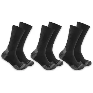 Carhartt Men's Midweight Crew Socks Black Large 3 Pack