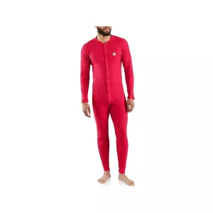 Carhartt Men's Midweight Waffle Base Layer Pants Red Medium