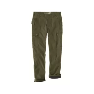 Carhartt Men's Rugged Flex Ripstop Cargo Fleece Lined Work Insulated Pants Basil 32X34