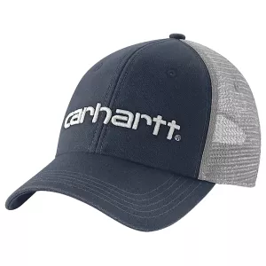 Carhartt Mens Canvas Mesh Back Graphic LogoHat Navy/White