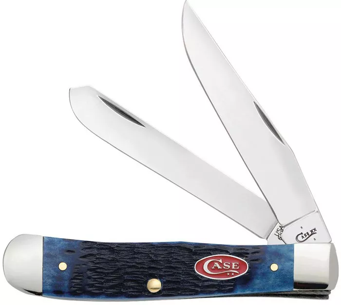 Case Navy Blue Bone Rogers Jig Trapper Pocket Knife (07051)