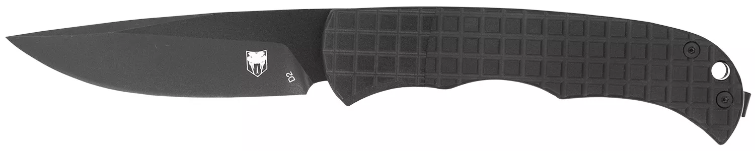 CobraTec Knives CTCLNHRBLK Cyclone Hidden Release 3" Flip Open Plain Black TiCN D2 Steel Blade, 4" Black Aluminum Handle