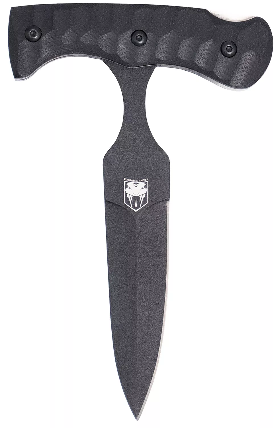CobraTec Knives FG10PD Folding Push Dagger2.88" Folding Dagger Plain Black D2 Steel Blade, 4.06" Black Textured G10 Scales Handle