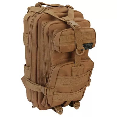 Evolution Outdoor Assault Pack | Tactical Backpack | Polyester | Padded Straps | MOLLE Webbing | Hook and Loop Panel | Coyote | 51315-EV