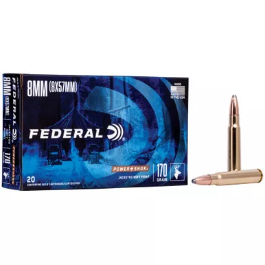 Federal PowerShok 8MM Mauser 170 Grain Soft Point - 20 Round Box