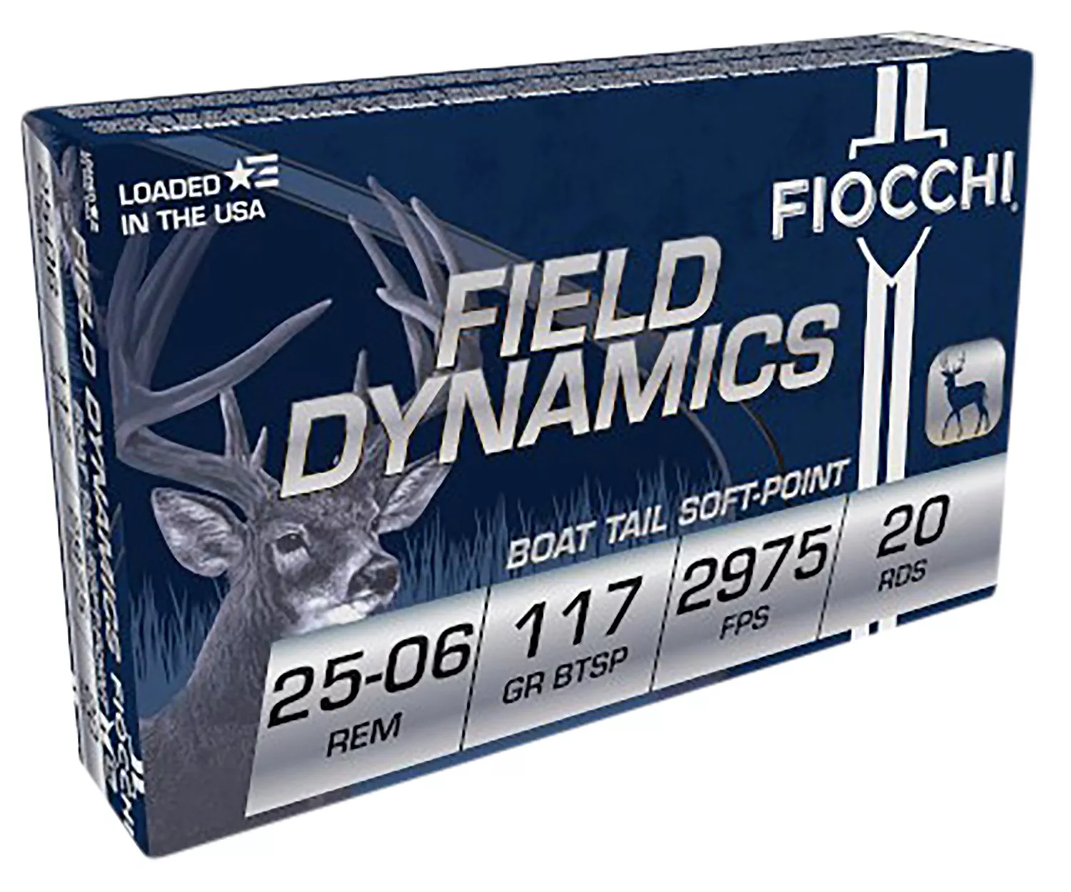 Fiocchi 2506B Field Dynamics25-06Rem 117gr Pointed Soft Point 20 Per Box/10 Case
