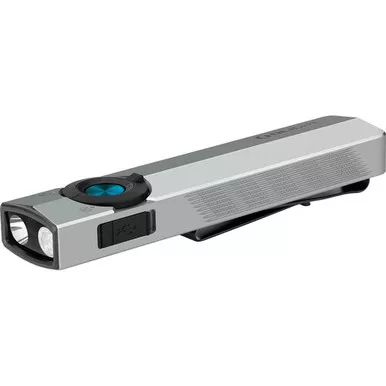 Olight ArkPro Rechargeable EDC Flashlight LED Neutral Light, UV, and Green Laser - Silver Graphite Finish