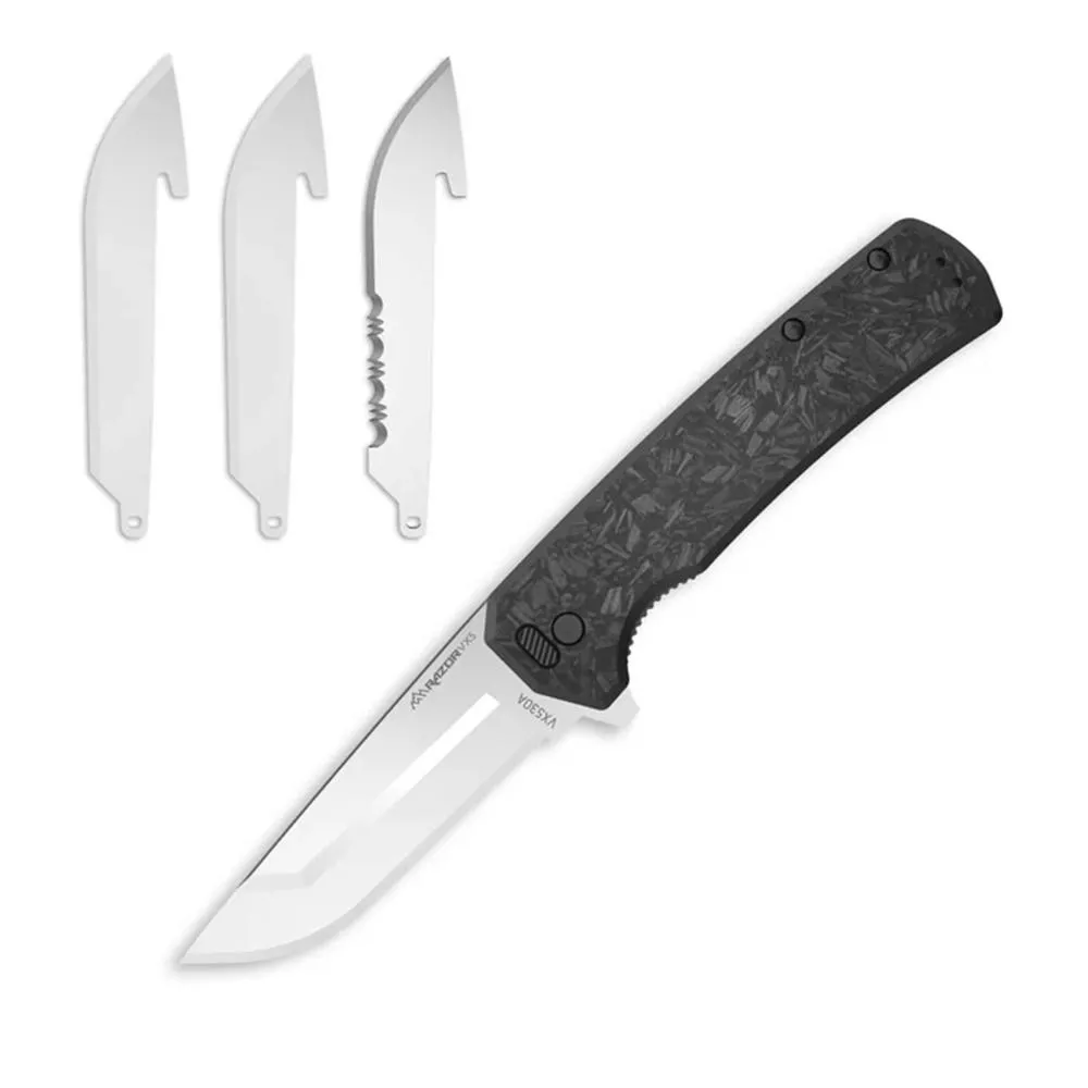 Outdoor Edge Razor VX5 Replaceable Blade Folding Knife 3" Drop Point Blade Black