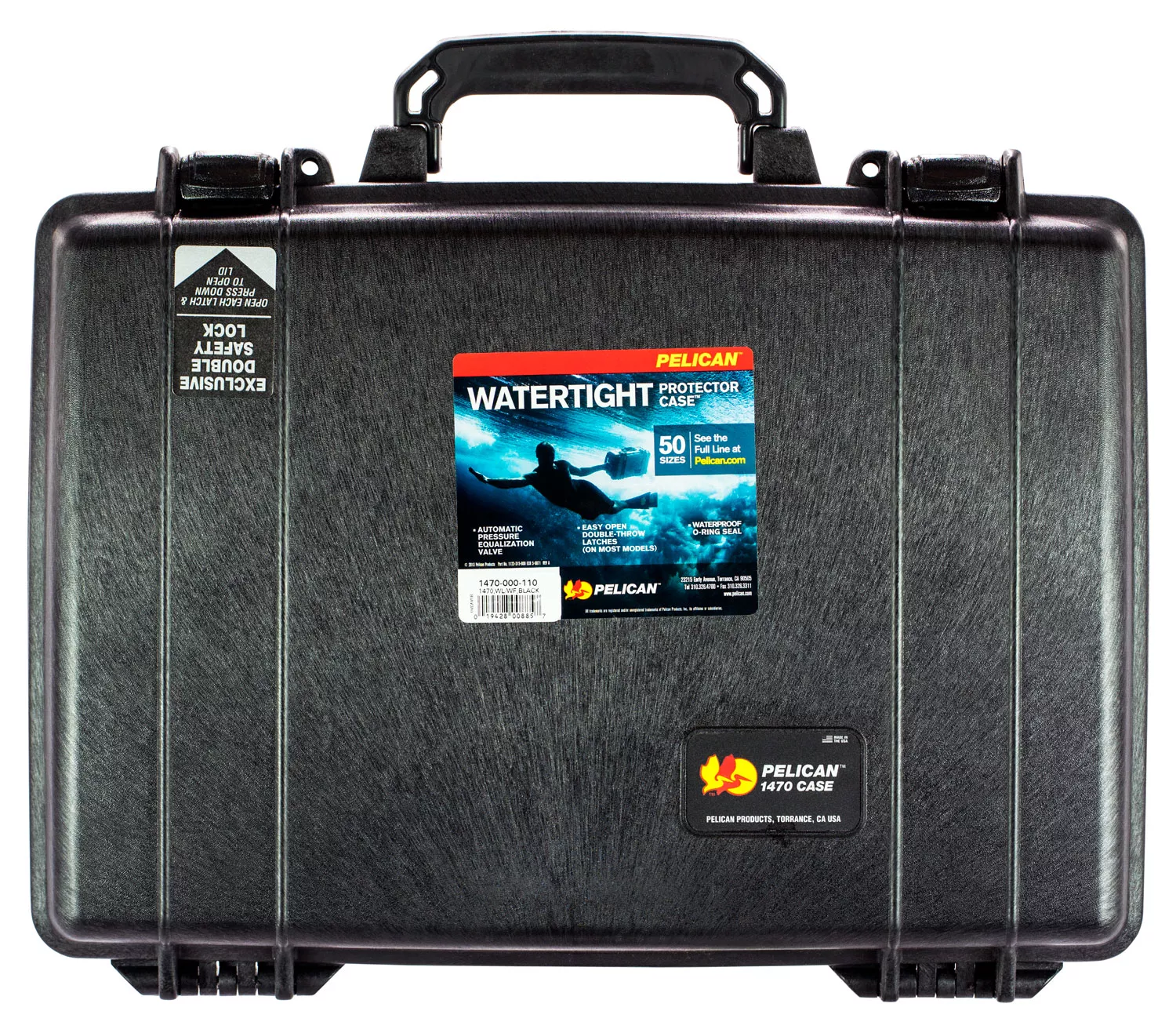 Pelican 1470000110 Protector Laptop Case Black 16" Interior Polymer