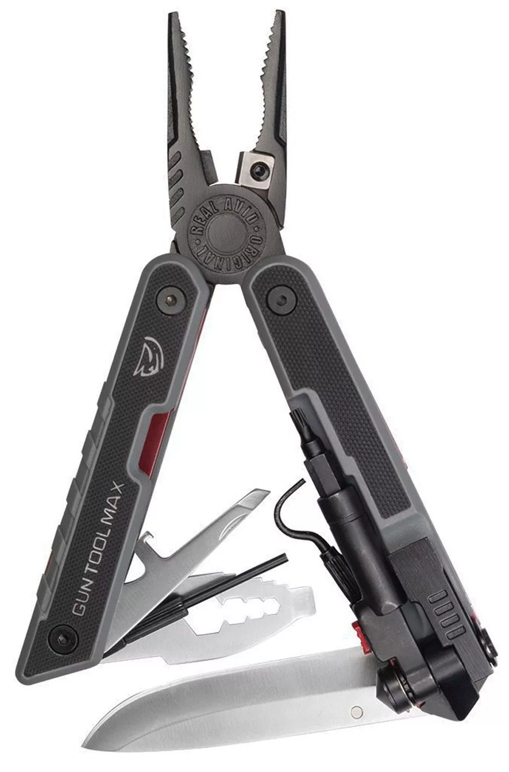 Real Avid Gun Tool Drop Point Multi-Purpose Tool Knife w/Plain Edge & G10 Black Handle (AVGTMAX)