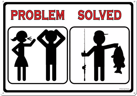 Rivers Edge Products Problem Solved Fish Tin Sign (2266)
