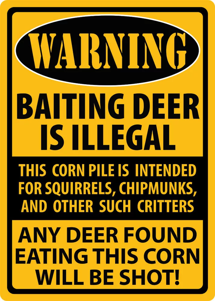Rivers Edge Products Warning Baiting Deer Tin Sign (1488)