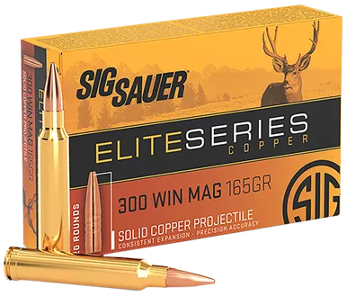 Sig Sauer Elite Copper Hunting 300WinMag 165gr Solid 20 Per Box/10 Case