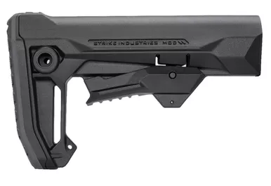 Strike Industries MOD2 Rifle Stock - Compatible w/ AR Style Buffer Tubes, Black Polymer