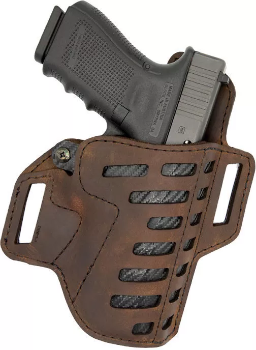Versacarry Compound OWB Right Hand Holster, Size 3, Leather/Kydex (C22131)