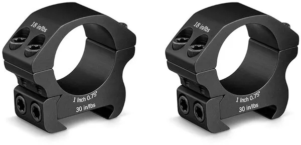 Vortex Pro Series Rings Weaver Style PR1-L, 1", Low, Matte Black
