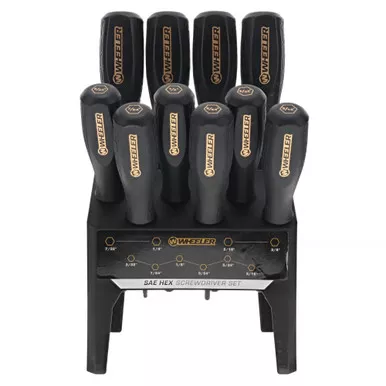Wheeler SAE Hex Bench Driver Set | 10 Piece | Black | 4005280